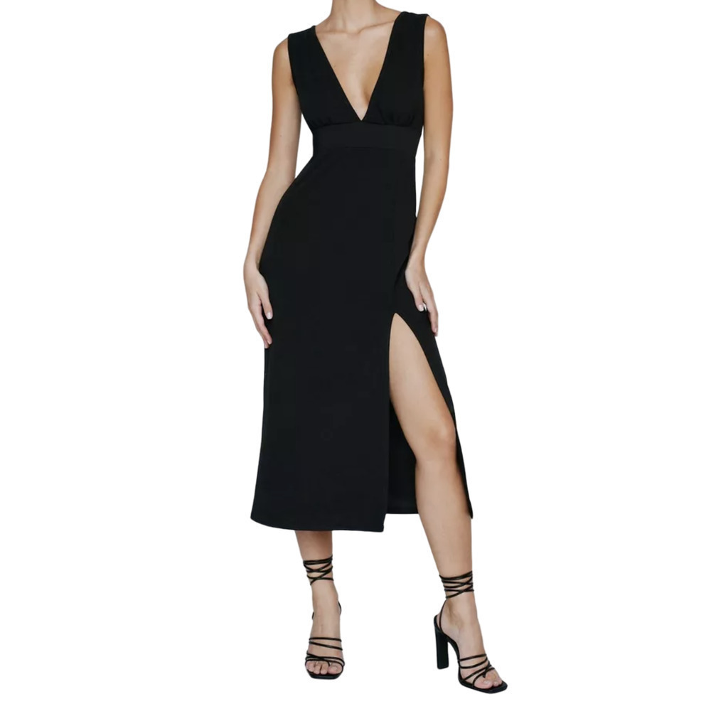 Nasty Gal Side Split Midi Dress, Size 12​​​ NWT